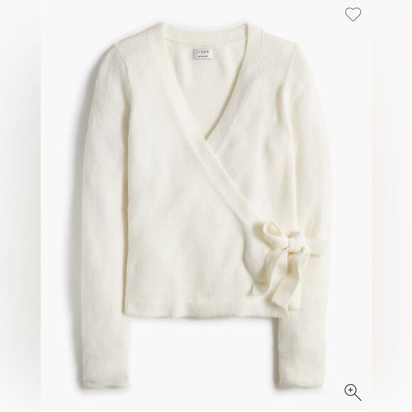 NWT J Crew Factory Wrap sweater in extra-soft yarn in white/ivory - Picture 2 of 4